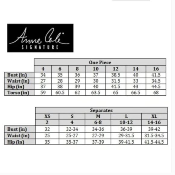 ANNE COLE SIGNATURE Color Block Maillot One-Piece Swimsuit 12 - Picture 4 of 9